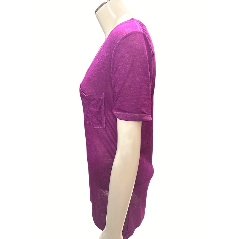 Arizona Jean Company Sheer Lightweight V Neck T Shirt Purple  Size M - Picture 2 of 8